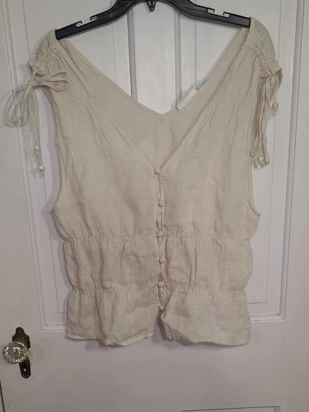 Cynthia Rowley Women's Cream Button-Front Linen Top Size XL - Picture 1 of 4